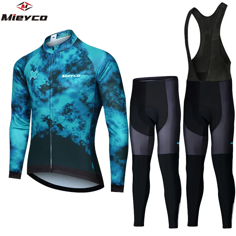 

2022 Mieyco Men's Cycling Jersey Long sleeve set MTB Bike Clothing Maillot Ropa Ciclismo Hombre Bicycle Wear 20D GEL Bib Pants