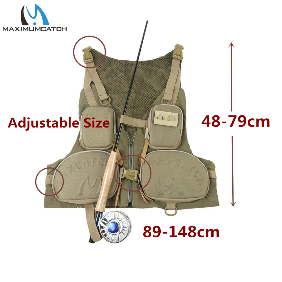 Maximumcatch высококачественный жилет для ловли нахлыстом регулируемый размер куртка