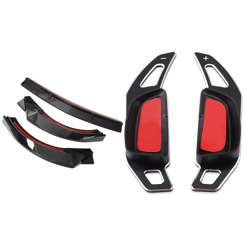 

TOP -Steering Wheel Shifter Paddle Extension with 3Pcs Front Bumper Spoiler Lip Splitter for Mercedes Benz E-Class 17-18