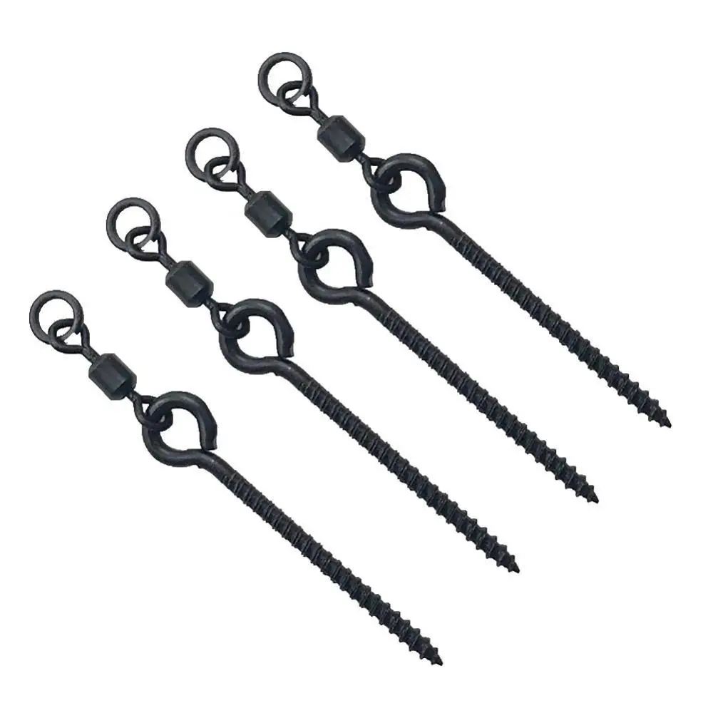 10pcs Carp Fishing Micro Hook Ring Swivel Screw Accessories For Carp Fishing Rolling Swivel with Ring for D-Rig Chod Rig Tackle