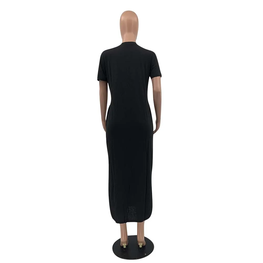 

2021 Oversized T Shirt Dresses Women Short Sleeve Striped Print Calf-length Dress Streetwear Spring Ladies Loose Casual Vestido