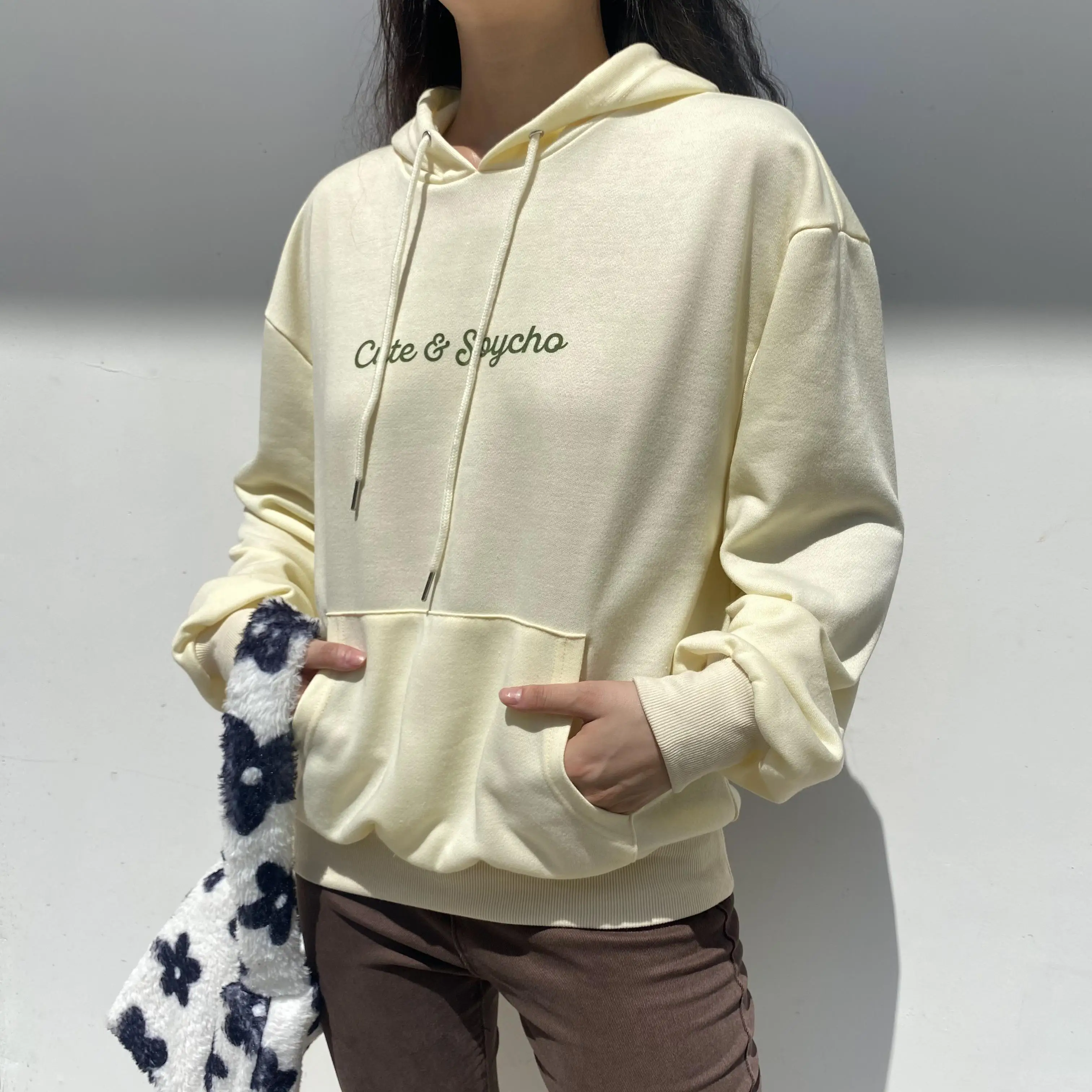 

Women Casual Hooded Sweatshirt,2021 Autumn Fashion Loose Adults Letter Ripple Print Long Sleeve Pullover with Pocket,Drawstring