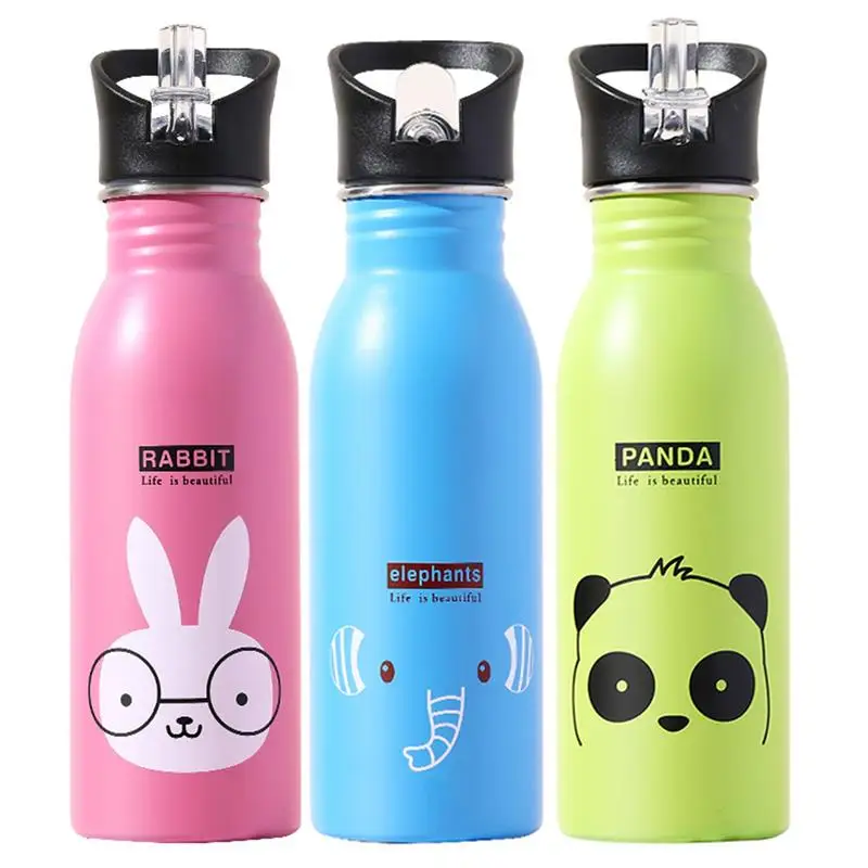 Мультяшная бутылка для воды 500 мл из нержавеющей стали термос изолированная