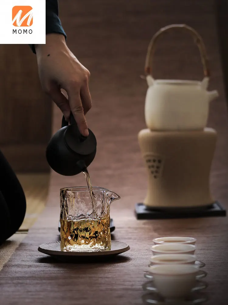 

Japanese Style Handmade Tree Pattern Glass Fair Cup Thickened Fair Mug Heat-Resistant Tea Pitcher Pattern Kung Fu Tea Utensils