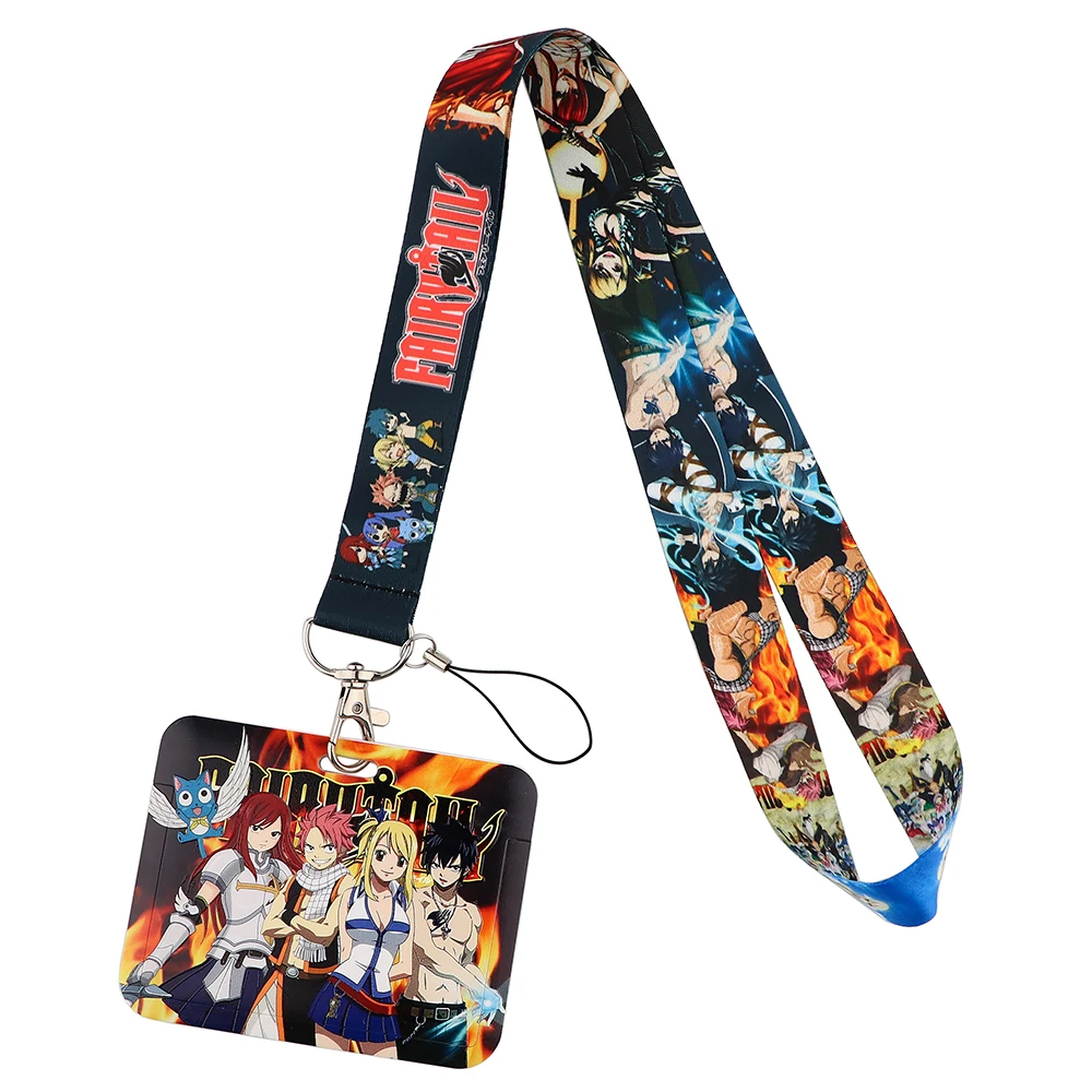 DZ2588 Anime Manga FAIRY TAIL Lanyard For Keys ID Credit Bank Card Cover Badge Holder Phone Charm Keychain Accessories | Украшения и