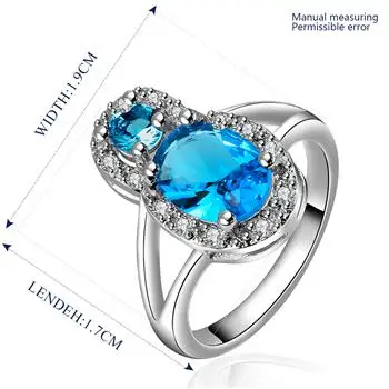 

Platinum diamond ball oval pure blue zircon luxury set S035 FVRS035