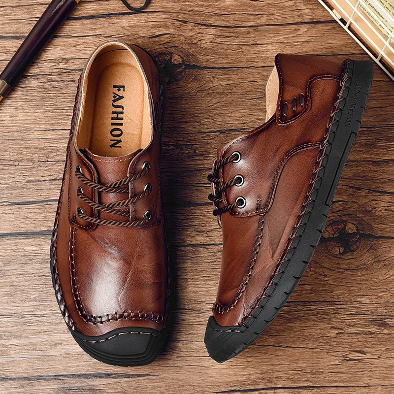 Beli VKERGB 2020 Pria Musim Gugur Musim Non Slip Vintage Semata Kaki Pria Fashion Nyaman Kasual Sepatu Sepatu Lembut Sole Bernapas Flats Sepatu