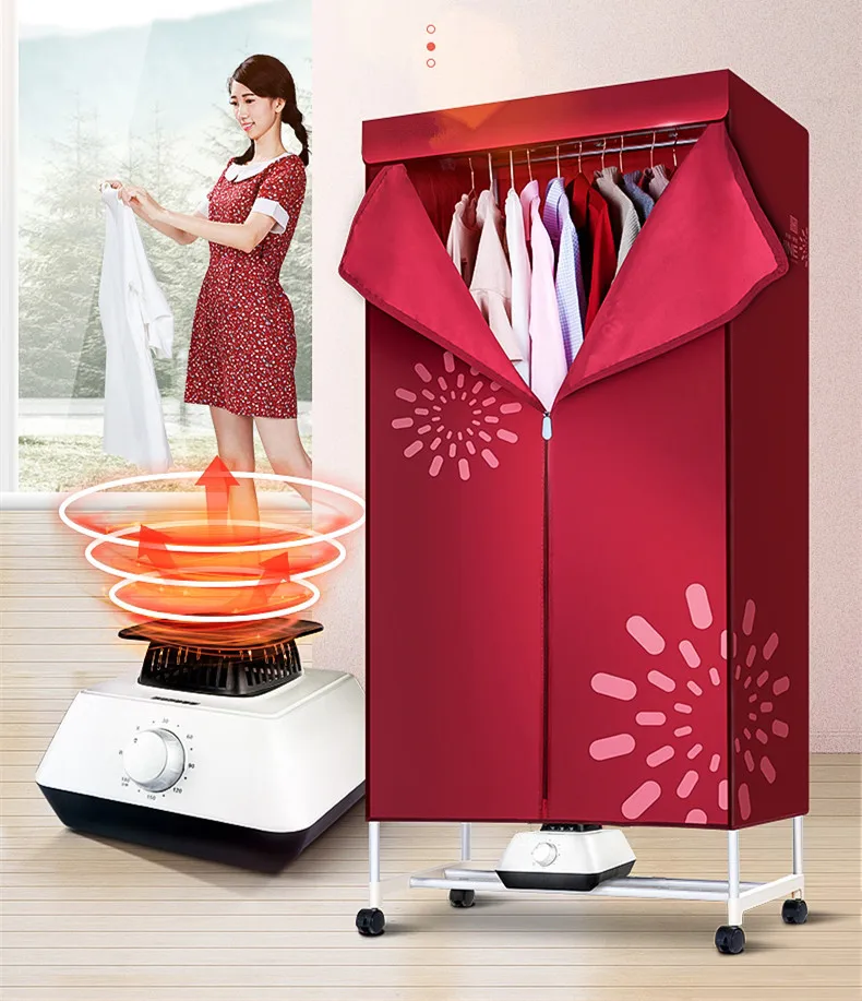 220V Household Electric Clothes Dryer 1200W Fast Drying Easy Installation Air-drying Hangers Baby Clothes Drying Wardrobe