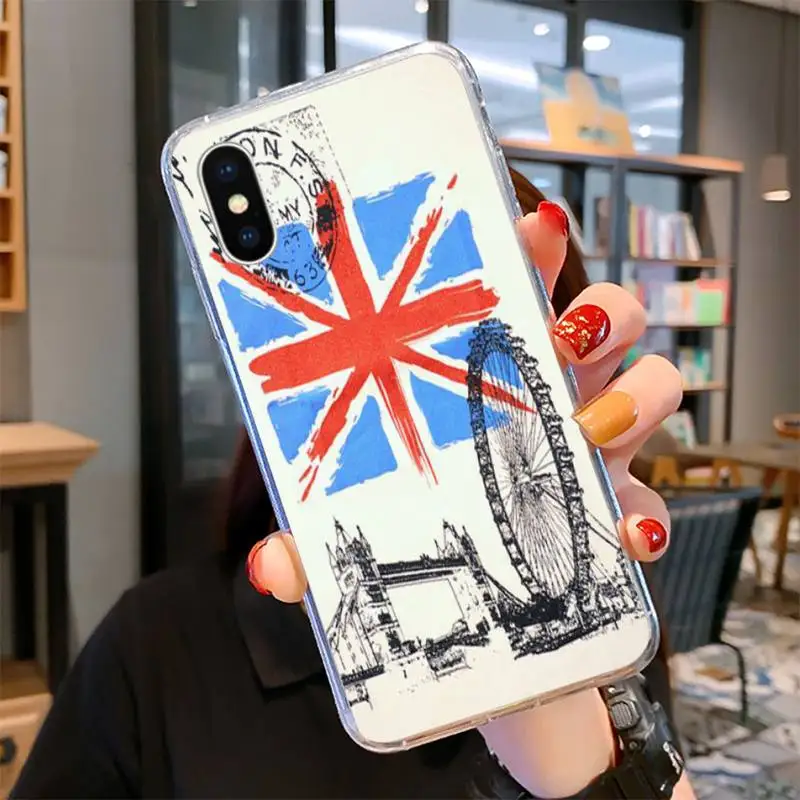 LJHYDFCNB Флаг Великобритании Лондон Мягкий силиконовый чехол для телефона из ТПУ