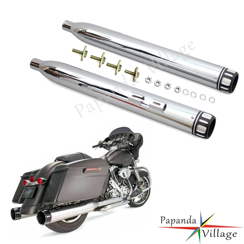 Мотоциклетный Стальной Хромированный глушитель 810 мм выхлопной трубы на заказ