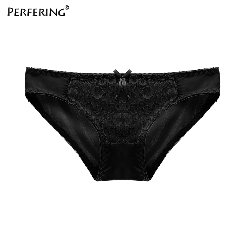 Perfering кружевные трусы, M L XL, женские трусики, женское сексуальное нижнее белье, женское нижнее белье, дамское нижнее белье, интимные новые трусики со средней посадкой - Цвет: BLACK