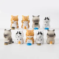 9pcslot 5cm anime pet cat figurine models cute funny kitten animal mini figures toys decoration collection dolls for kids gift