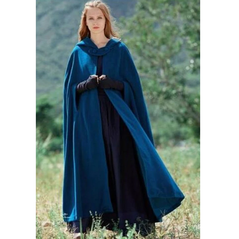 Женское свободное шерстяное пончо зимняя теплая куртка Длинная накидка парка