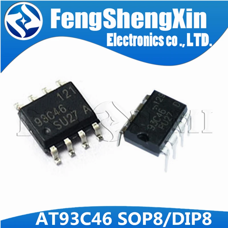 

10pcs/lot New AT93C46 AT93C46-10SU-2.7 93C46 DIP-8 AT93C46-10PU-2.7 Three-wire Serial EEPROMs IC SOP-8
