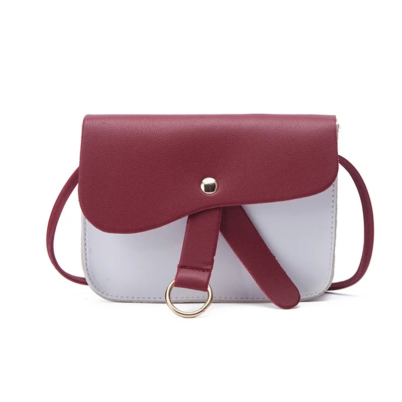 

Shoulder Bags Women Panelled Square-bag Retro PU Handbags Elegant All-match