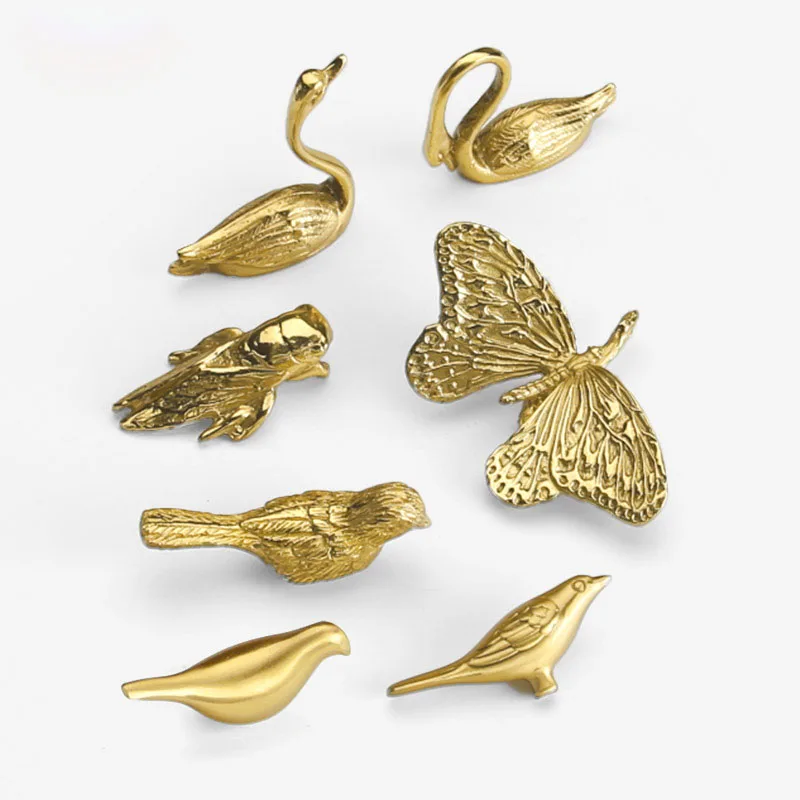 retro brass animal insects golden cabinet knob copper plum blossom flower knobs and pulls kitchen door handles for furniture free global shipping