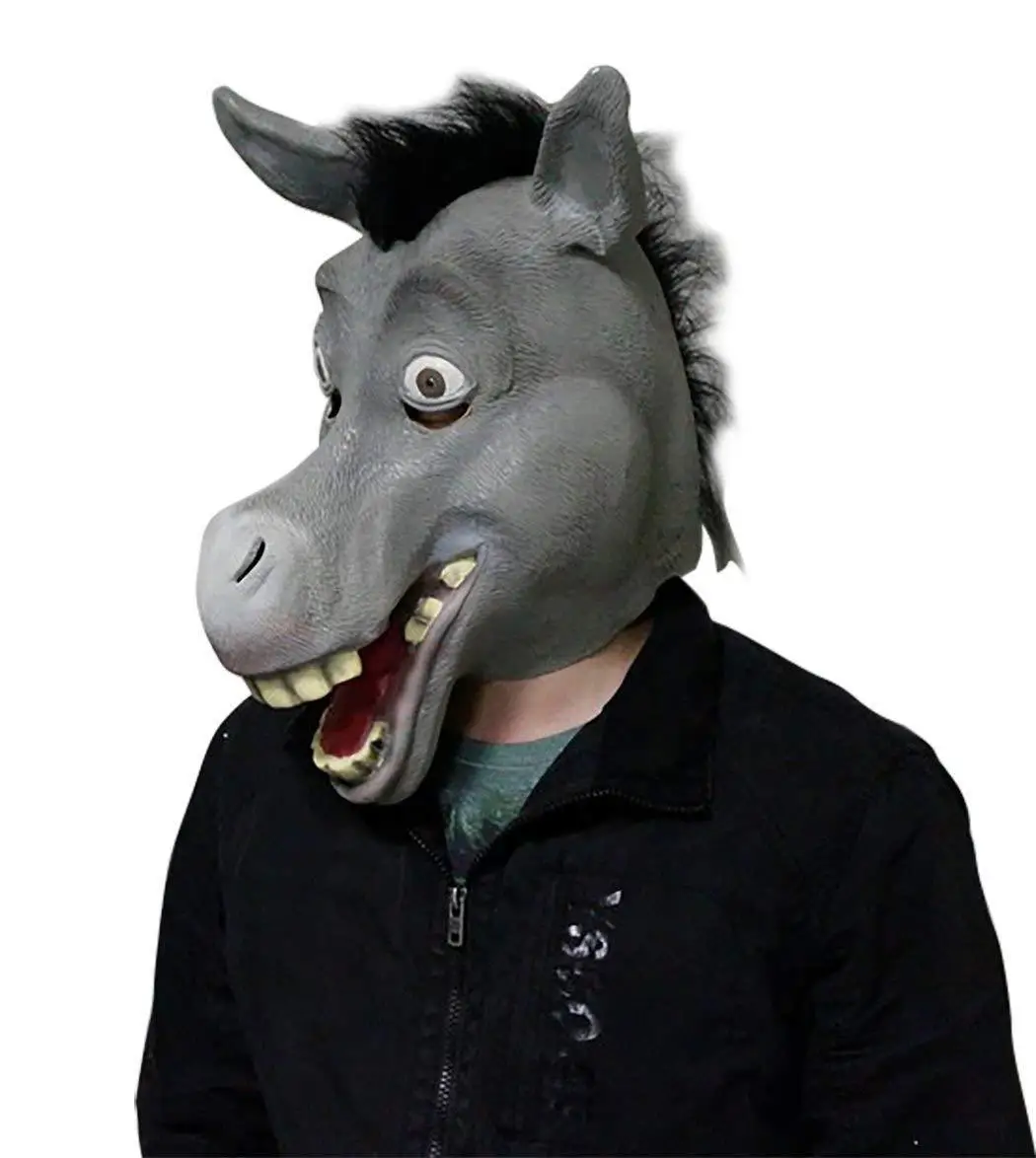 Женская маска для головы лошади латексная Хэллоуина с животными на всю голову