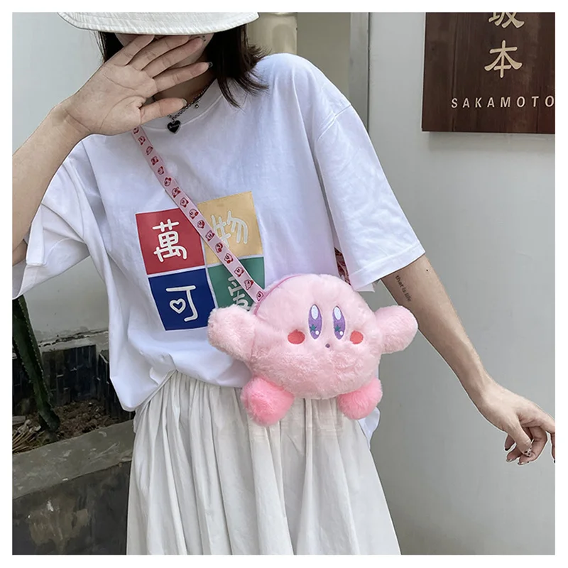 Мягкая игрушка Kirby из мультфильма для девочек, розовая плюшевая сумка для детей и женщин, подарок на день рождения.