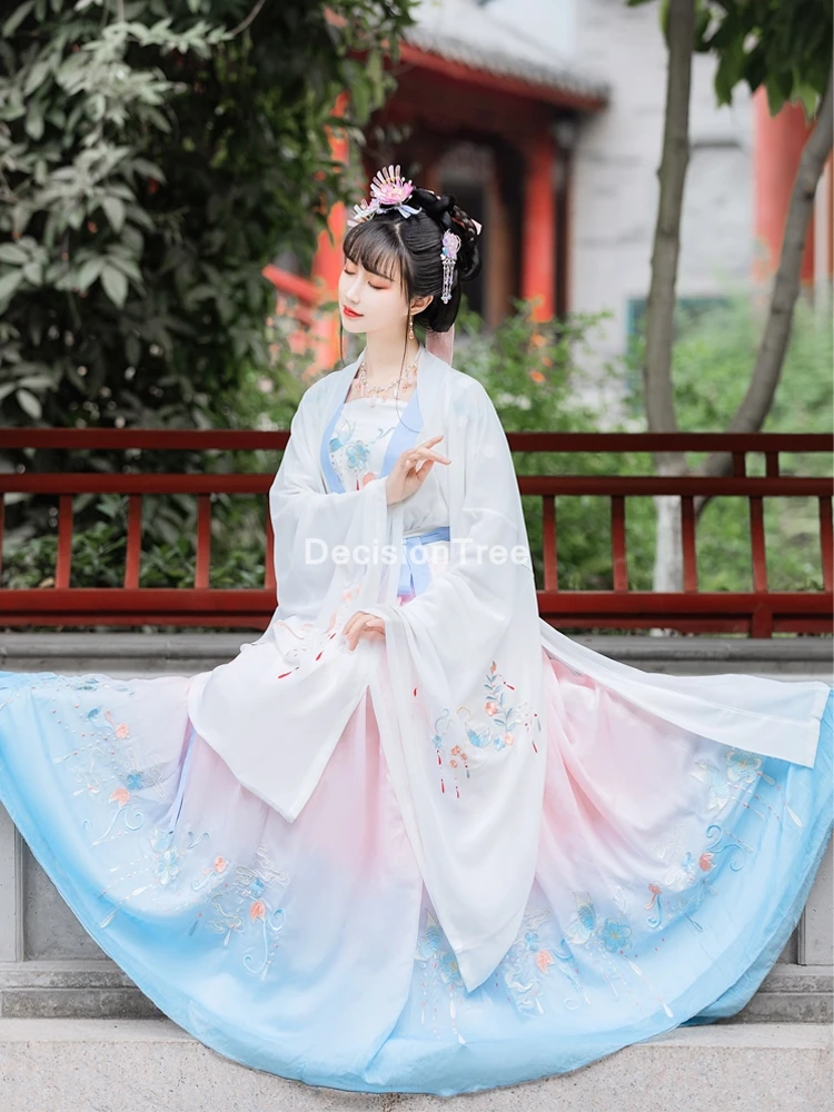 2021 волшебный Древний китайский костюм hanfu платье для женщин с вышивкой в ретро