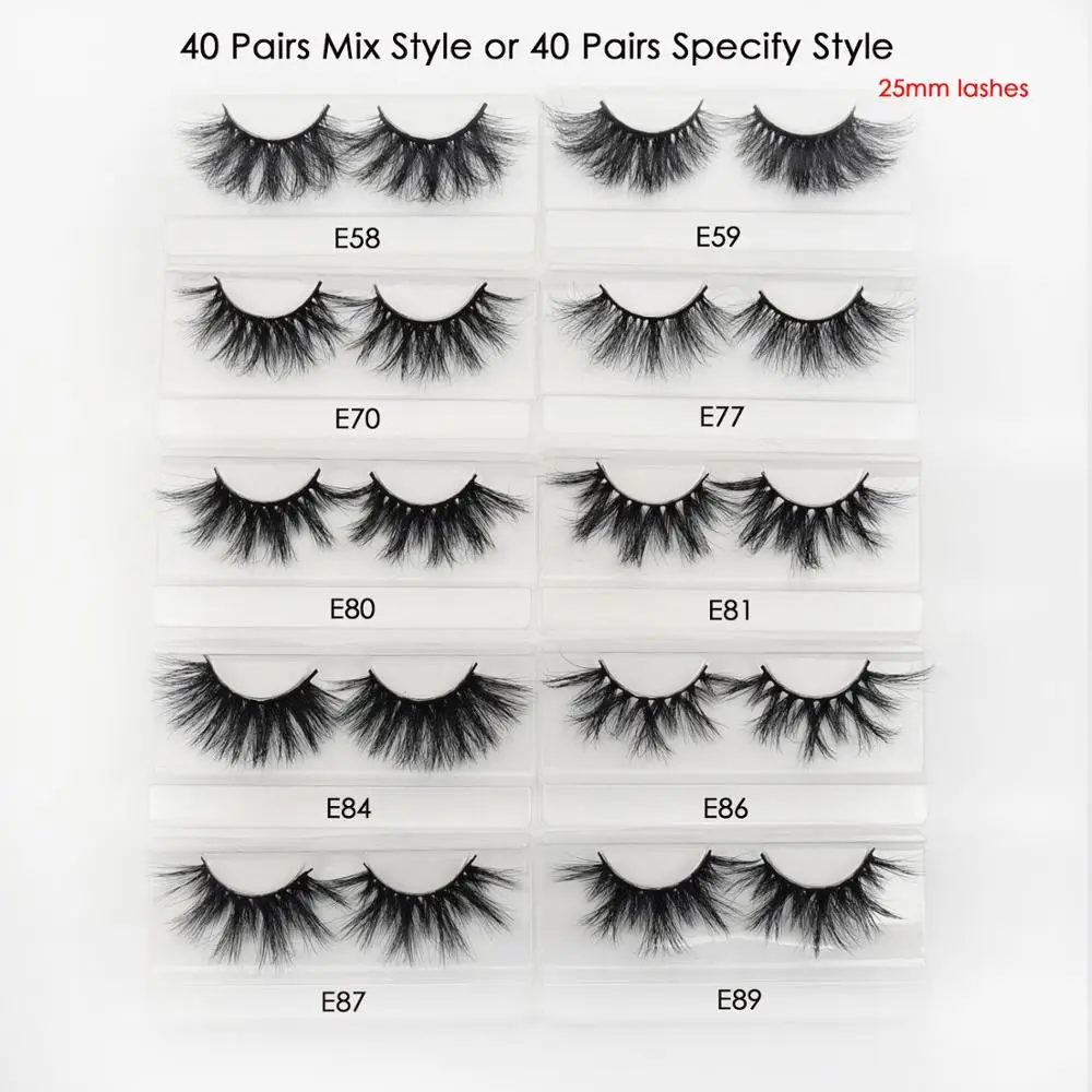 Visofree 40 пар/упак. 25 мм ресницы 3D норковые для макияжа толстые оптом поддельные