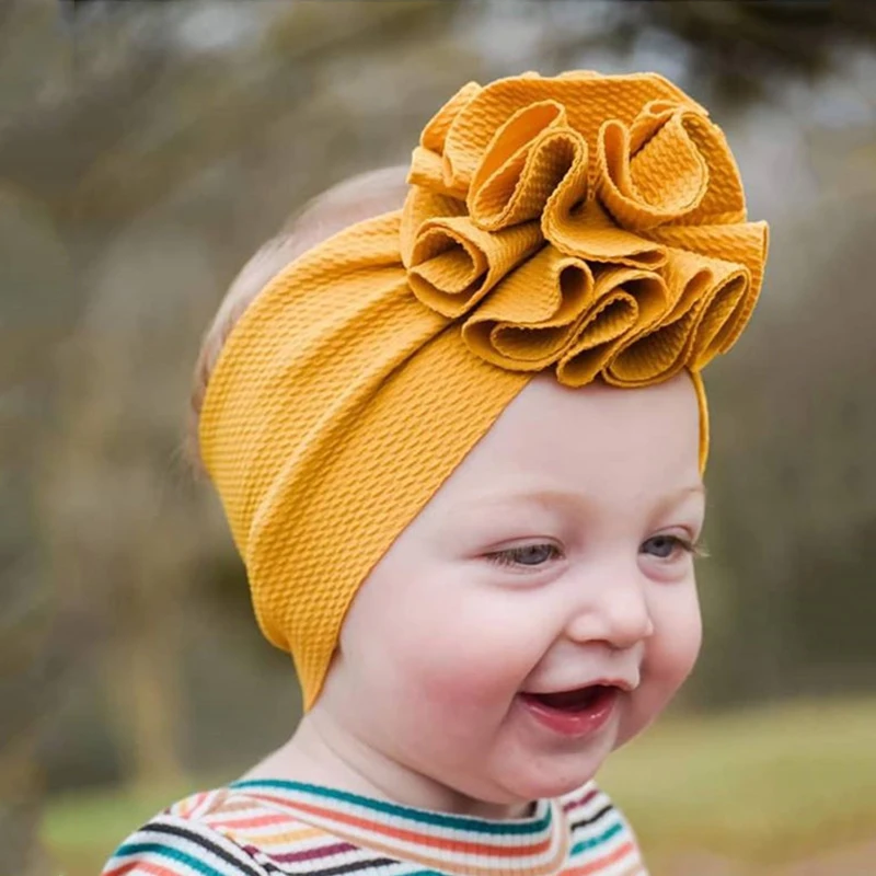 

Soft Baby Headband Elastic Headwrap Lovely Flower Baby Gilrs Hair Bands Turban Wide Solid Color Hairband Baby Hair Accessories