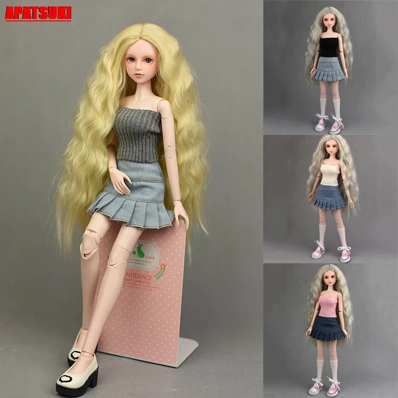 

1set Sexy Off Shoulder Short Sweater Tops Short A-Line Skirts Outfit Clothes for 40-50cm XINYI Doll Clothes for 1/4 Doll DIY Toy
