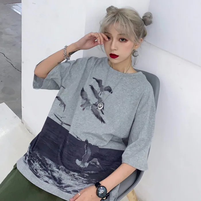 #2114 летние хлопковые футболки для женщин больших размеров свободные с рукавом до