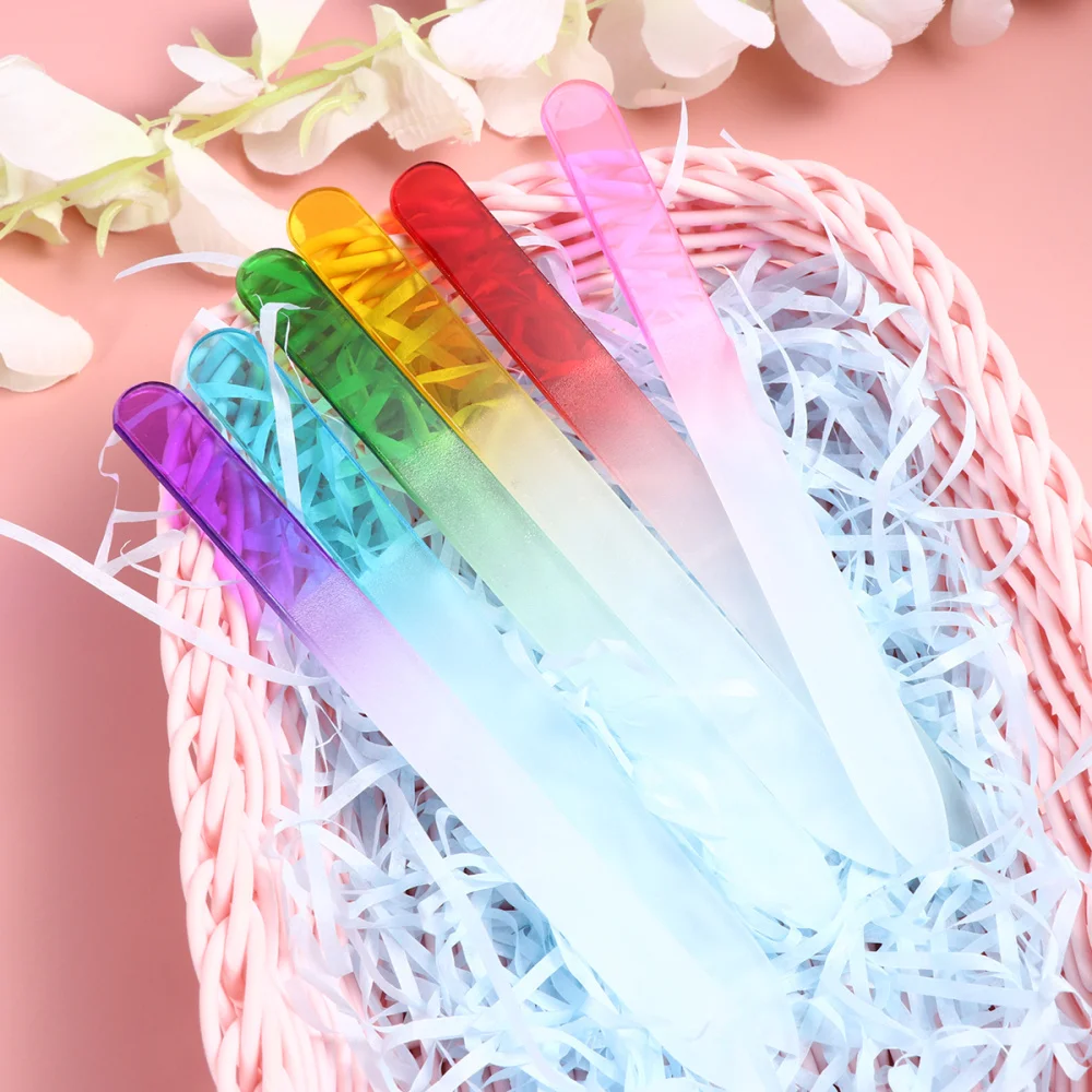 

30pcs Crystal Glass Nail Files Professional Nail Buffer Shine Polisher Manicure Tools for Home Nail Salon (Mixed Colors, 14CM)