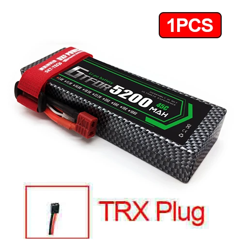 2 шт 7,4 V 5200 45c 7000mAh 60C GTFDR LiPo аккумулятор 2S HardCase для 1/8 1/10 RC модель автомобиля TRX Slash Emaxx - Цвет: 1PCS5200mahTRX