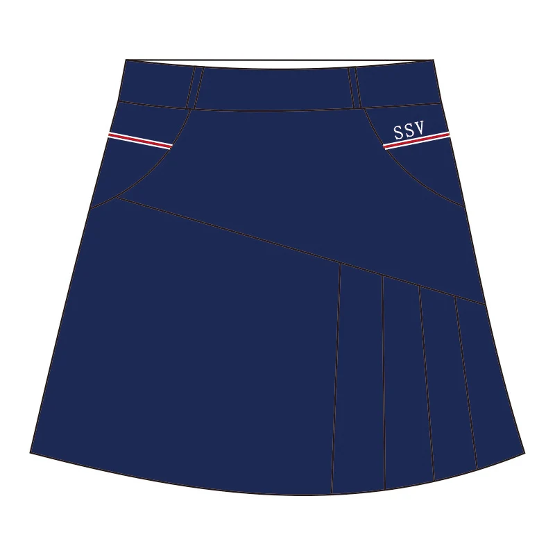 

Summer Women Slim Pleated Skirt Solid Color Comfortable And Thin Golf Short
