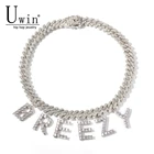 Uwin Custom S-Link Miami кубинское звено с теннисной надписью, 12 мм Ожерелье, цепочка, шикарный панк-ошейник, шикарные хип-хоп украшения