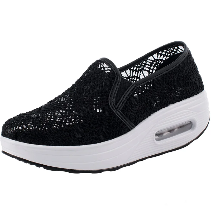 

Кроссовки женские сетчатые на шнуровке, повседневная обувь, дышащие, на платформе, для ленивых