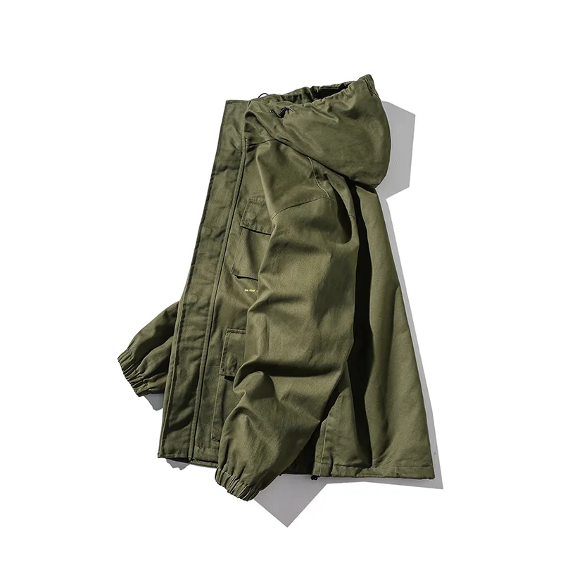 Куртка мужская демисезонная Повседневная однотонная 95% хлопок 5XL | Мужская одежда