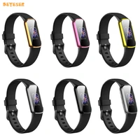 soft tpu plating case for fitbit luxe smart band cover replacement full screen protector watch protective shell bumper frame
