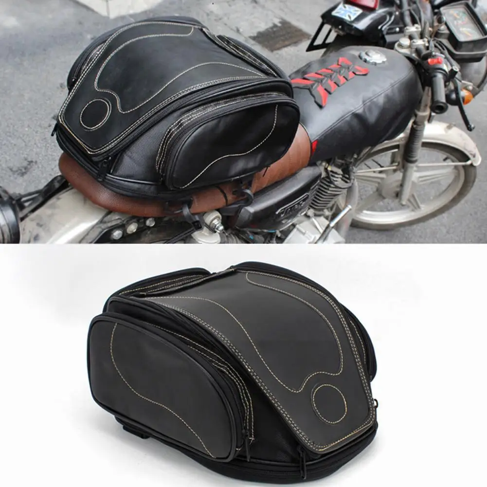 

Motorcycle Tail Bag Waterproof Multifunction Retro Bag Capacity Motorcycle Resist Rider Backpack Rear High Scratch Abr C0t7