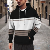 spring autumn hooded sweater mens 3d uncle striped temperament theme hoodie new male hoody street daily casual simplicity style