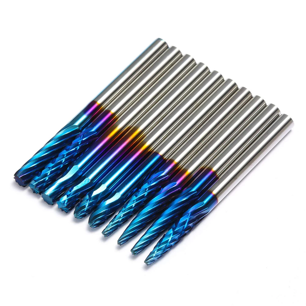 

20pcs Carbide Burrs Set Nano Blue Coating Rotary Files 0.118(3mm) Shank Fits Most Rotary Drill Die Grinder