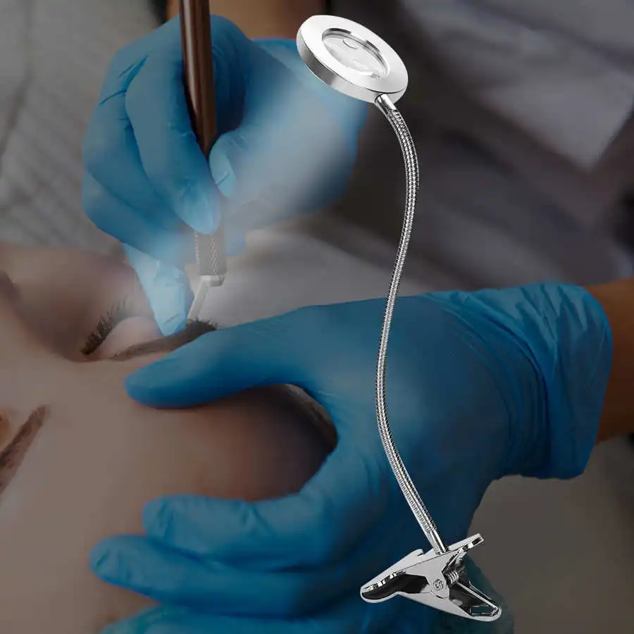 Светодиодный светильник с зажимом для пластырей источник питания USB серебристый