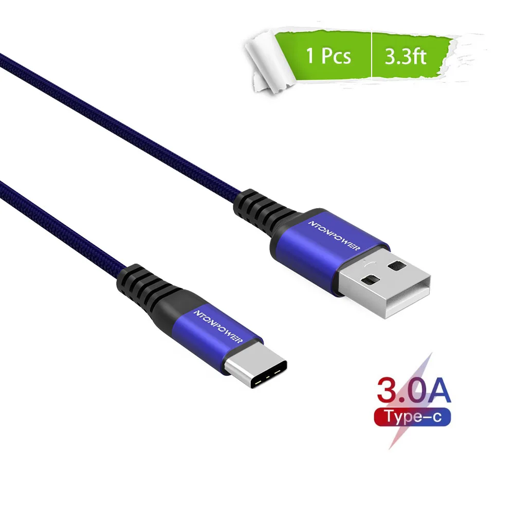 NTONPOWER usb type C кабель для xiaomi redmi k20 pro USB C кабель для мобильного телефона Быстрая зарядка type C кабель для устройств usb type-C - Цвет: Синий