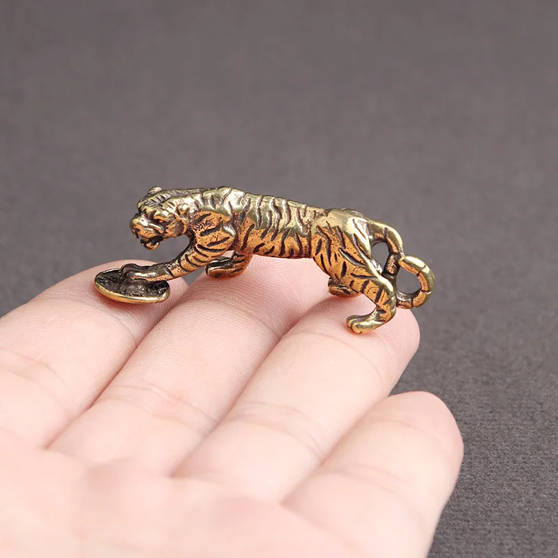 New Chinese Zodiac Ornament Year of The Tiger Mini China Home Decoration 2022 Lucky Gift Well-designed Brass | Дом и сад