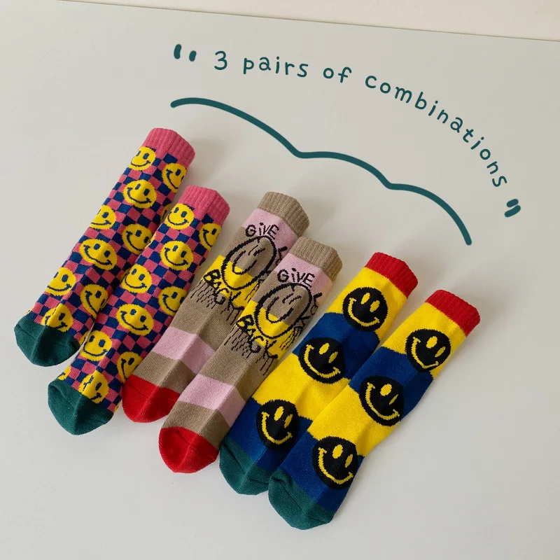 MILANCEL-Calcetines de algod&oacute;n con estampado de oso para ni&ntilde;o y ni&ntilde;a, calcet&iacute;n infantil, lote de 3 pares-3