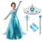 Лидер продаж; Рождественское летнее платье принцессы Эльзы для девочек; Vestidos; Детские платья Анны; Детская одежда для косплея