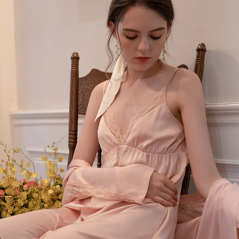 Женское осеннее шелковое сексуальное платье-комбинезон с V-образным вырезом