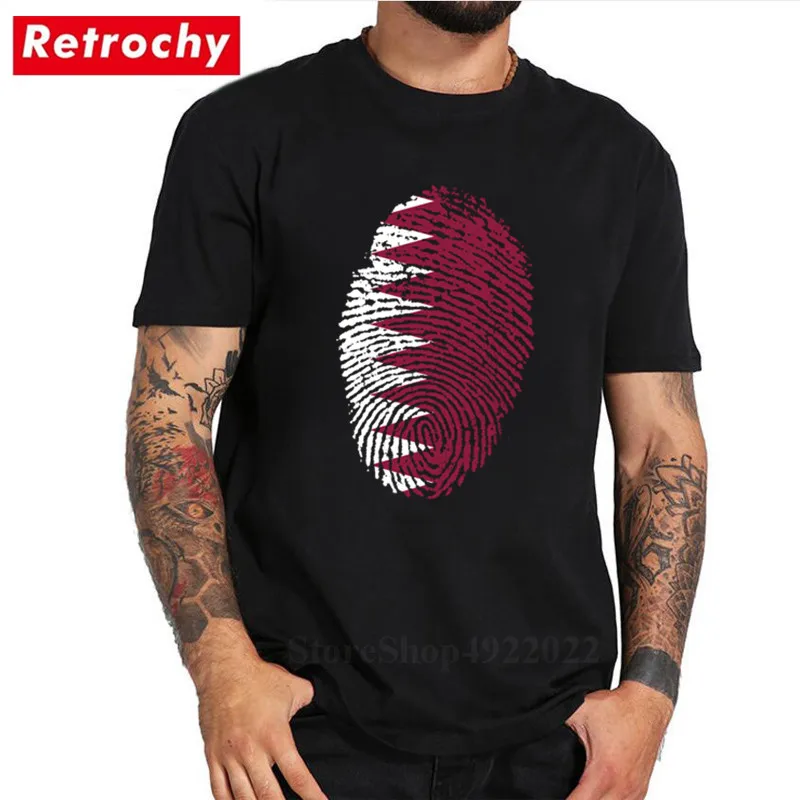 Футболка с флагом Катара футболка со сканером отпечатков пальцев стильные
