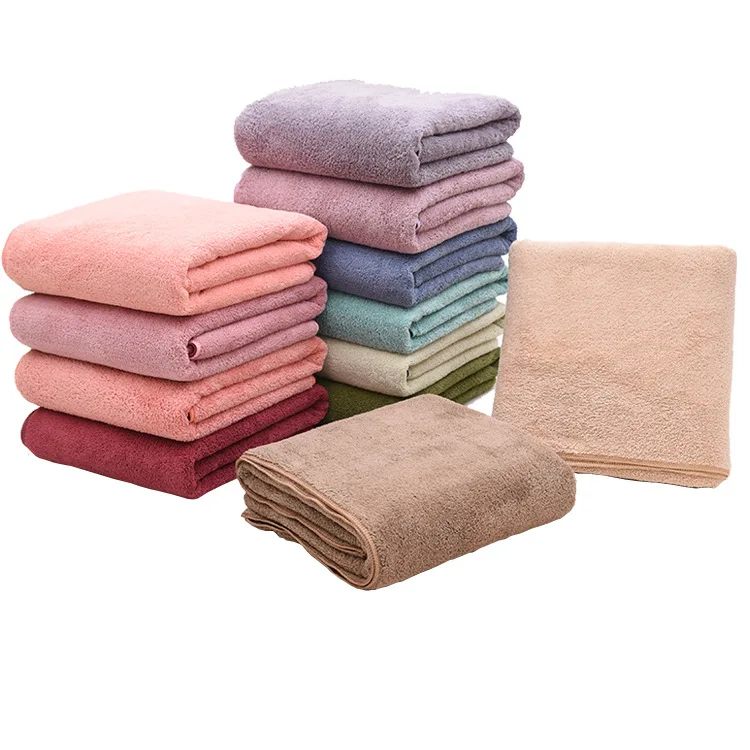 

Bath towels Adult absorbent and quick-drying microfiber bath towels Household plain Japanese simple style bath towels