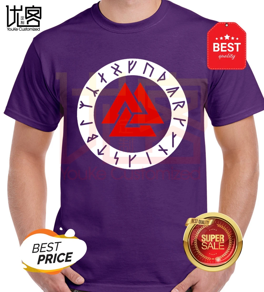 Viking Valknut с руны Мужская футболка мужская женская летняя обувь 100% хлопок команда