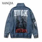 Джинсовая куртка Дева Мария для мужчин, уличная одежда, синие джинсовые куртки-карго в стиле хип-хоп, Ретро ковбойские куртки, пальто, мужская верхняя одежда 2020