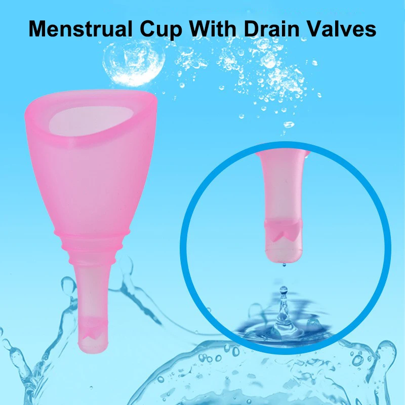 1 шт. медицинская силиконовая менструальная чаша с дренажными клапанами
