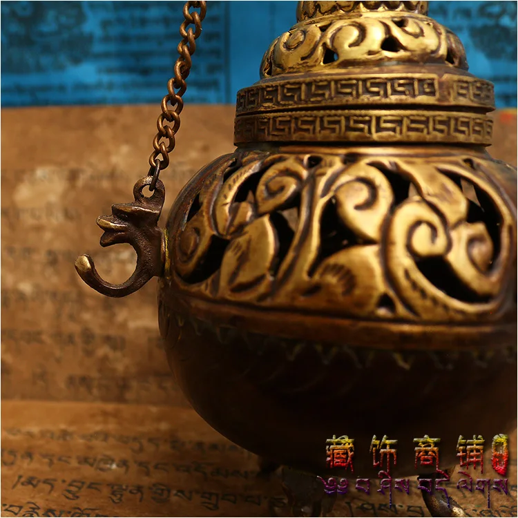 Непальская подвесная курильница из чистой меди/коробка для благовоний скрытая