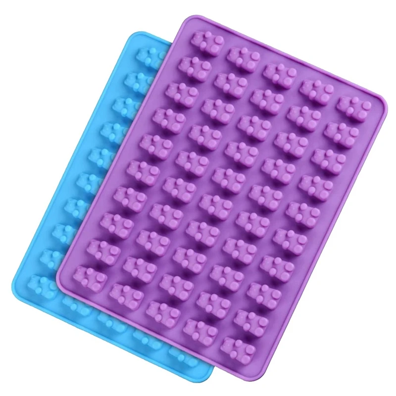 50 полостей красочные силиконовые Медвежонок Gummy конфеты формы с 4 капельницей Для